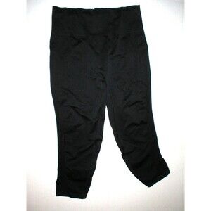 New Womens Athleta L Pants Yoga Pilates Mesh Around Capri Crop Run Black Seamles